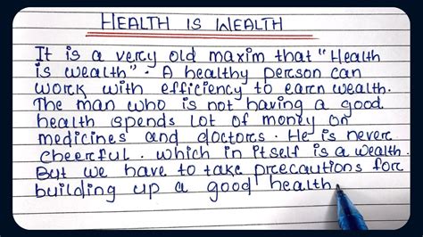 Health Is Wealth Paragraph On Health Is Wealth Paragraph Writing In