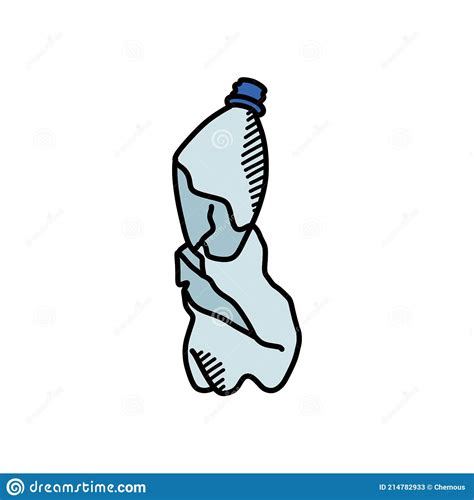 Plastic Water Bottle Doodle Icon Vector Color Line Illustration Stock