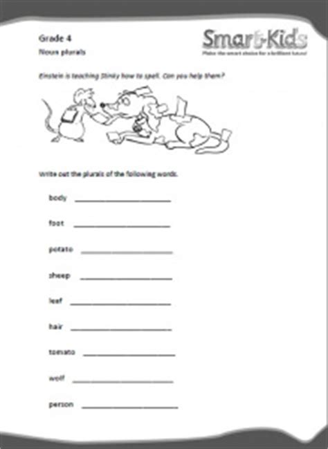 Most of the lessons are videos or all the work has been done. Grade 4 English Worksheet: Noun plurals | Smartkids