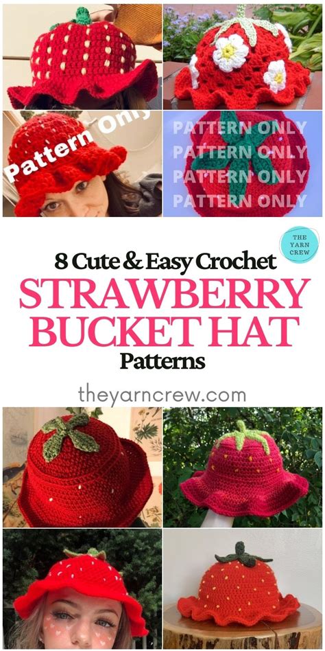 8 Cute And Easy Crochet Strawberry Bucket Hat Patterns The Yarn Crew