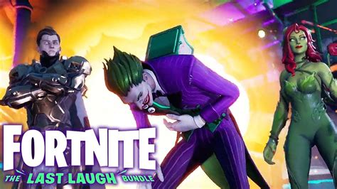 New fortnite last laugh skin bundle includes the joker skin, laugh riot back bling, bad joke pickaxe, the joker's revenge. Fortnite Last Laugh Bundle Featuring Joker and Poison Ivy ...