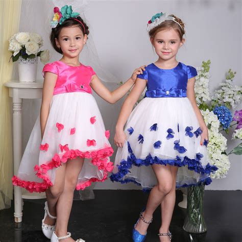 Puffy Children Flower Girl Dresses Kids Wedding Dress With Butterfly