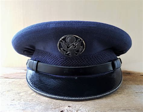 Usaf Us Air Force Military Enlisted Service Blue Dress Hat Etsy