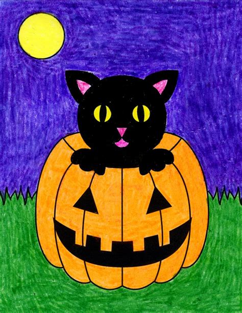 √ How To Draw Halloween Cat Anns Blog