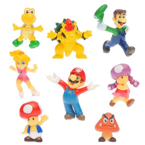 Colorful Set Of 8 Pcs Super Mario Brothers Bros Figure Toy 1 Pvc Toys
