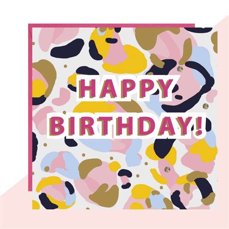 Happy Birthday Leopard Print Bold Card By Lottie Simpson Unicorn Card Panda Card Happy