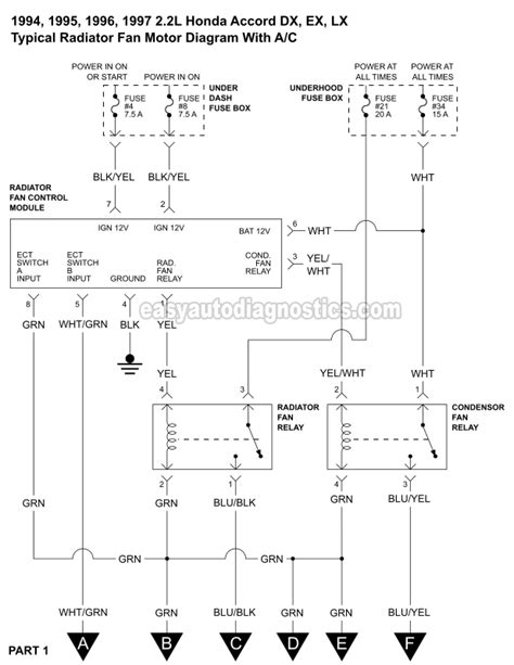 1994 1997 2 2l honda accord radiator cooling fan wiring diagram. 1994-1997 2.2L Honda Accord Radiator Cooling Fan Wiring Diagram
