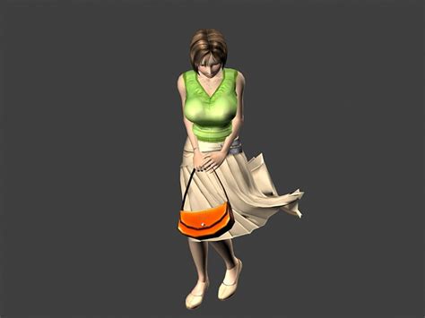 Anime Woman Animated Rigged D Model Ds Max Files Free Download Modeling On CadNav