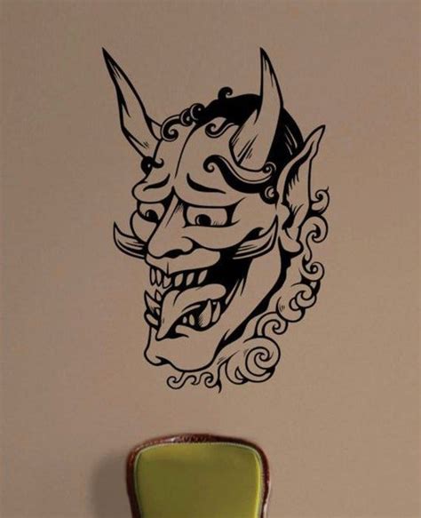 Find decorative wall masks in design toscano's collection of wall decor. Hannya v3 Wall Decal Home Decor Vinyl Sticked Art Room Bedroom | Etsy in 2021 | Japanese tattoo ...