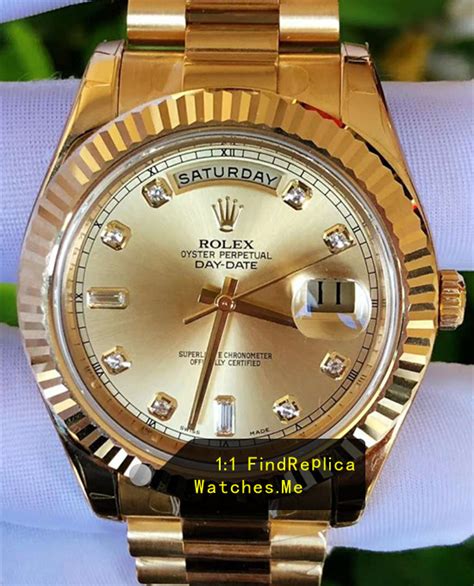 Rolex Daydate 118238a 83208 36mm Diameter 18k Gold Replica Watch Find