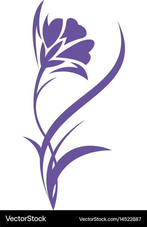 Iris Flower Logo Design Royalty Free Vector Image