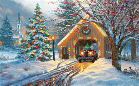 Covered Bridge At Christmas 300 Pieces Sunsout Puzzle Warehouse