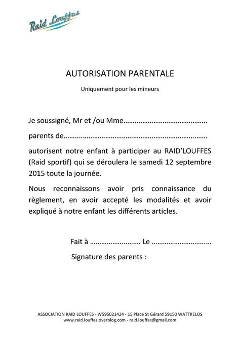 Autorisation Parentale Pour Passeport Modele Et Exemple