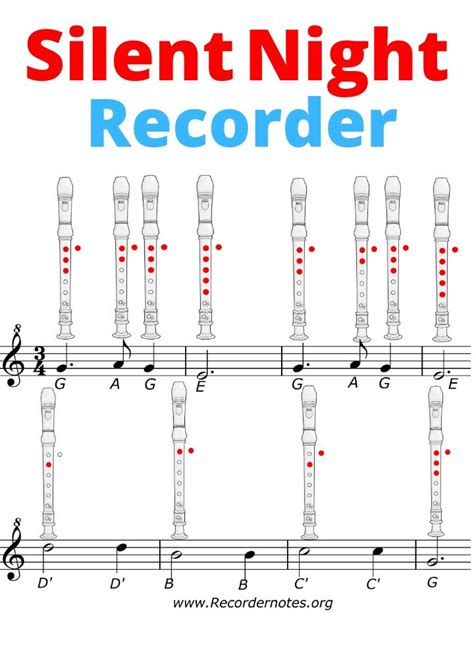 🥇silent Night Recorder Notes Learn To Play It Recorder Notes