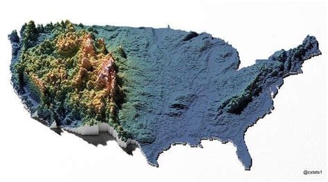 United States Elevation Map Rdamnthatsinteresting