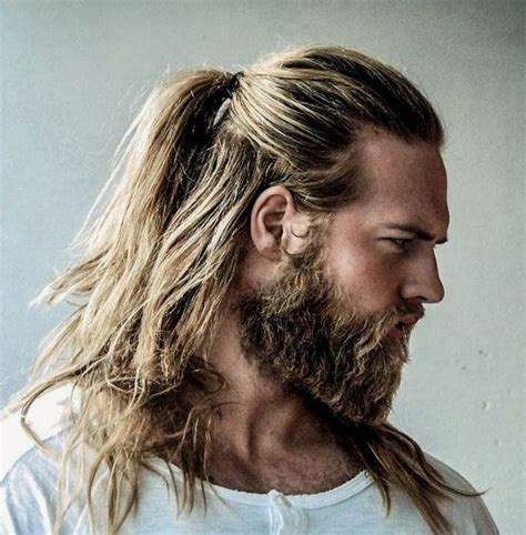Half Ponytail Best Mens Ponytail Hairstyles Beard Styles For Men
