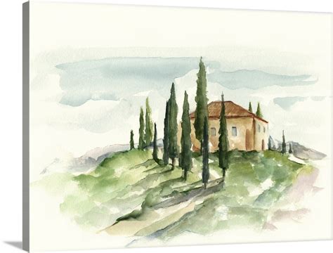 Watercolor Tuscan Villa Ii Wall Art Canvas Prints Framed Prints Wall
