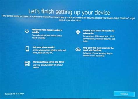 Stop Lets Finish Setting Up Your Device Screen On Windows 1011