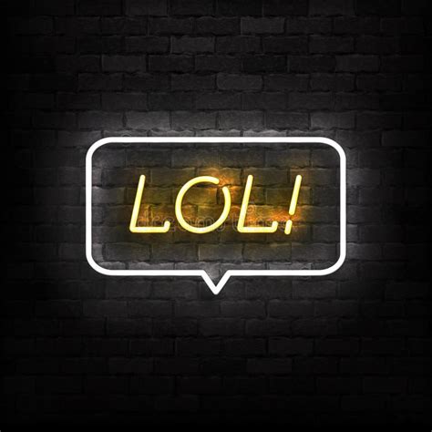 Vector Realistic Isolated Neon Sign Of Lol Logo For Template Decoration