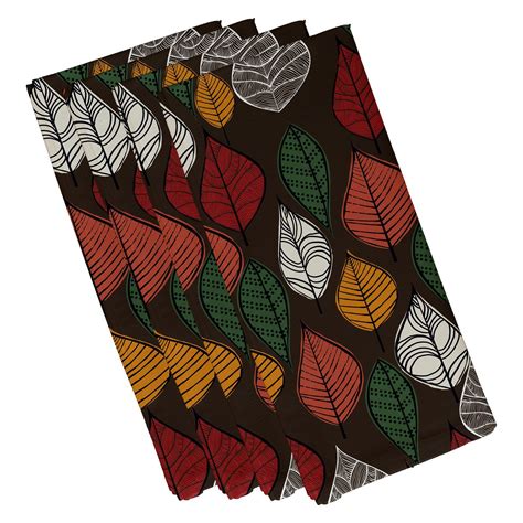 E By Design Flipping For Fall Autumn Leaves Napkins Set Of 4 Brown