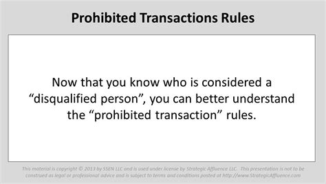 What Are The Prohibited Transaction Rules Within The Strategic