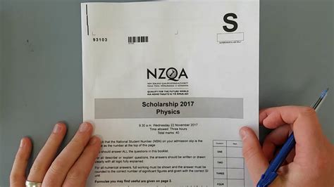 2017 Scholarship Physics Exam Ncea Q1 Youtube