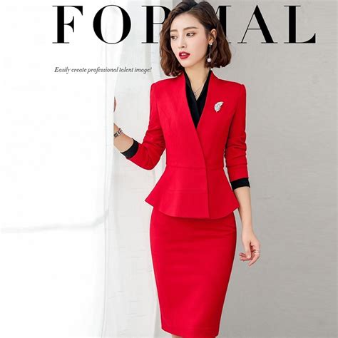 spring autumn business suits women slim fit formal skirt suits office lady suit set korean