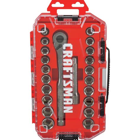 CRAFTSMAN 22-Piece Standard (SAE) And Metric Gunmetal Chrome Mechanic's