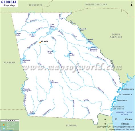 Georgia Rivers Map Usa