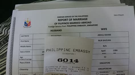 Report Of Marriage To Embassy Of The Republic Of Philippines Everything And Anything With A