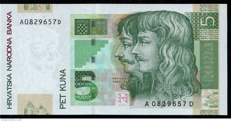 5 Kuna 2001 2001 2012 Issues Croatia Banknote 959