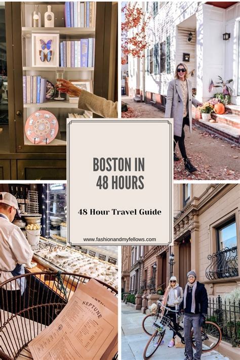 The Boston In 48 Hours Travel Guide Is Shown With Photos Of People