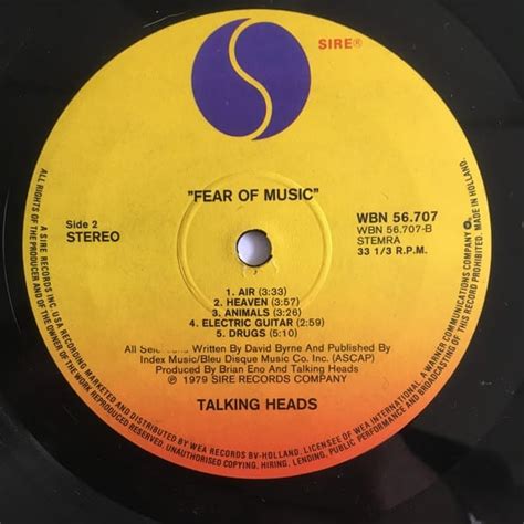 Lp Talking Heads Fear Of Music Band Merchandise Cds En Lps