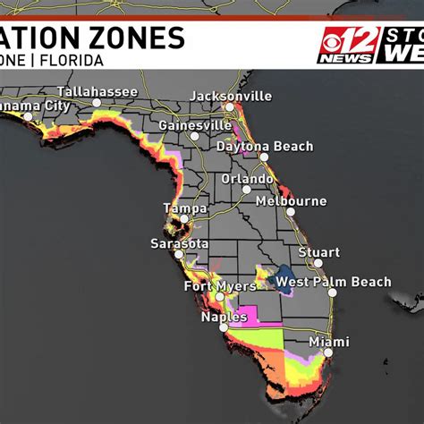 Map Of Florida Evacuation Zones Carolina Map