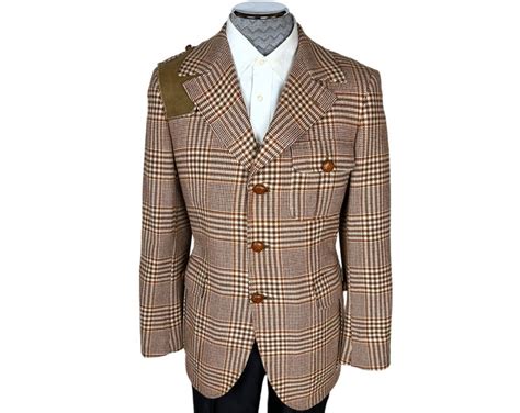 Vintage English Dandy 1970s Plaid Sport Coat Wool Jacket Etsy