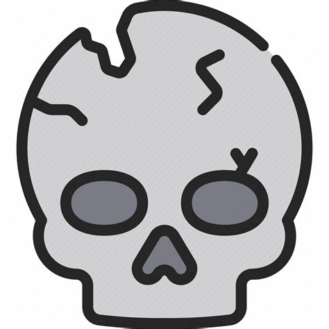 Cracked Skull Death Broken Skeleton Icon Download On Iconfinder