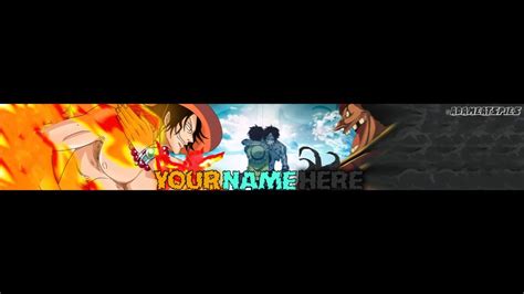 Youtube Channel Art Template One Piece Youtube