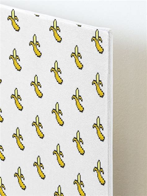 Banana Pixel Art Pattern 2 Mounted Print By Pixelprintshop Redbubble