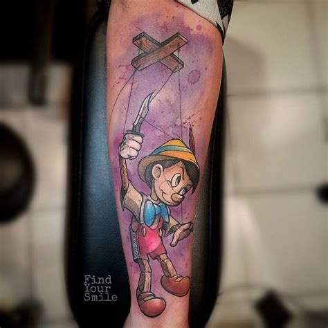 Pinocchio Sketch Style Tattoo By Russell Van Schaick The Lines Are