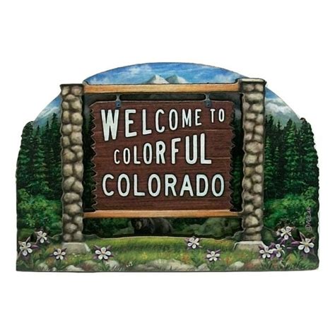 Colorado State Welcome Sign Artwood Fridge Magnet