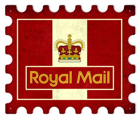 Retro Royal Mail Stamp Metal Sign 18 X 15 Inches