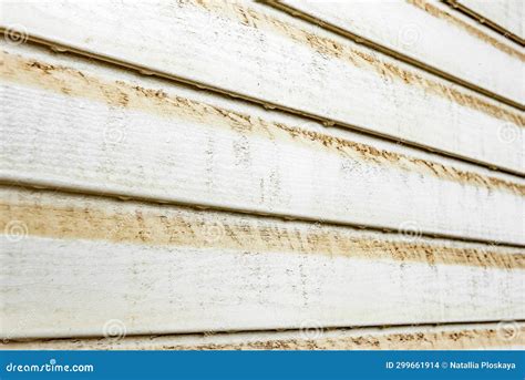 Dirty Vinyl Siding With Stains Of Dust And Water Stock Photo Image