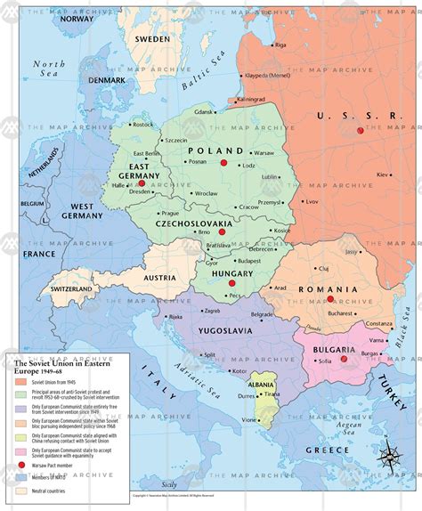The Soviet Union In Eastern Europe 194968 Map Thumbnail Europe Map