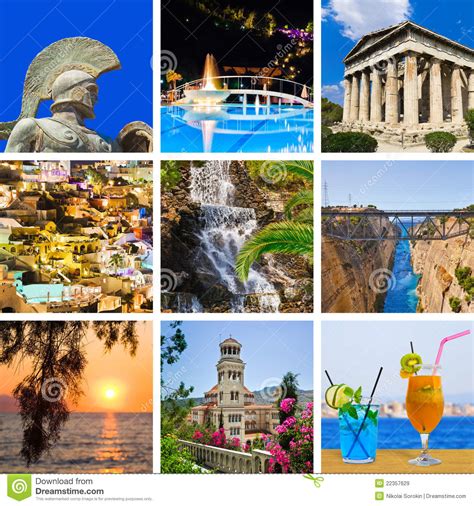 Collage Of Greece Travel Images Stock Image Image Of Collection