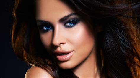 Blue Eyes Portrait Natalia Siwiec Juicy Lips Women Face HD