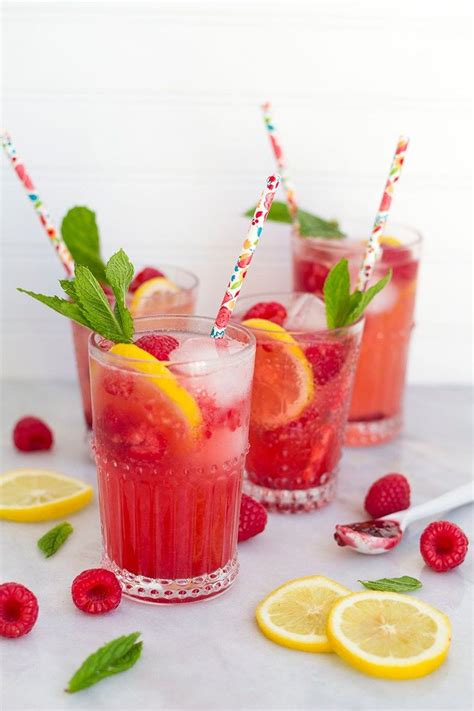 Raspberry Lemonade Spritzers Raspberry Lemonade Summer Drink Recipes