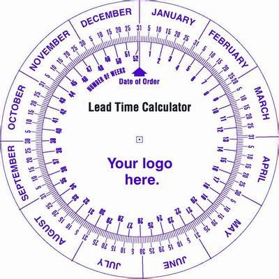 A set of free time and date calculators involving time and date differences, birthday and age calculators. Lead Time Calculator and Date Planning Wheel | Datascales