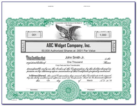 Template Stock Certificate Prosecution2012