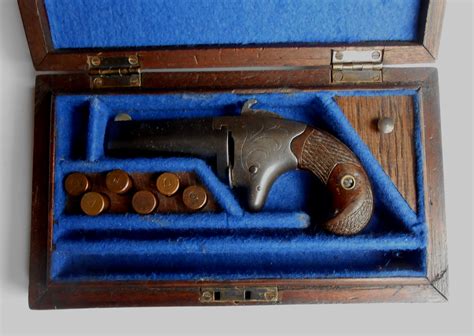 A Cased 19th Century Colt Model No 2 Derringer Pistol In 41 Calibre Rim
