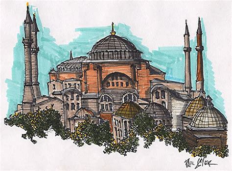 Hagia Sophia Istanbul Turkey Drawing By Paul Guyer Pixels